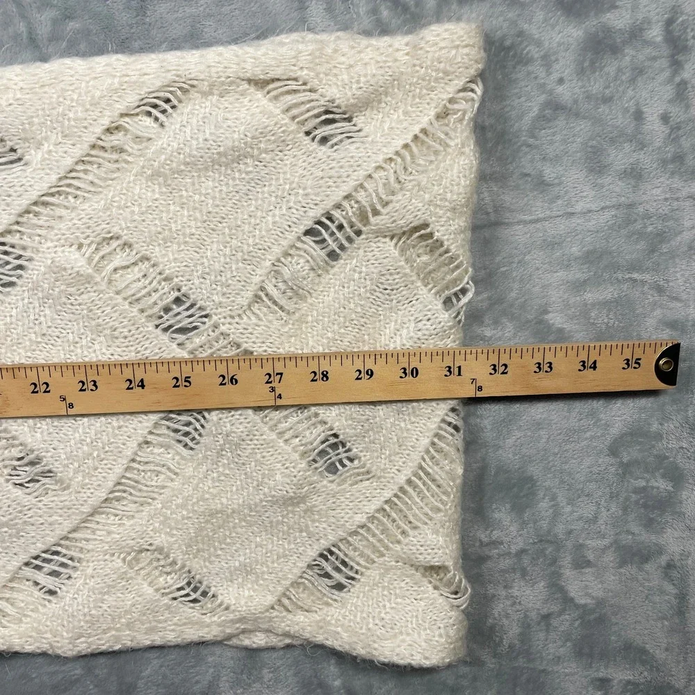 Maurices Infinity Scarf Womens OS Cream‎ White Open Knit Lattice